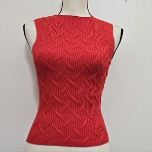 ZARA size XS Textured Stretch Knit Tank Red